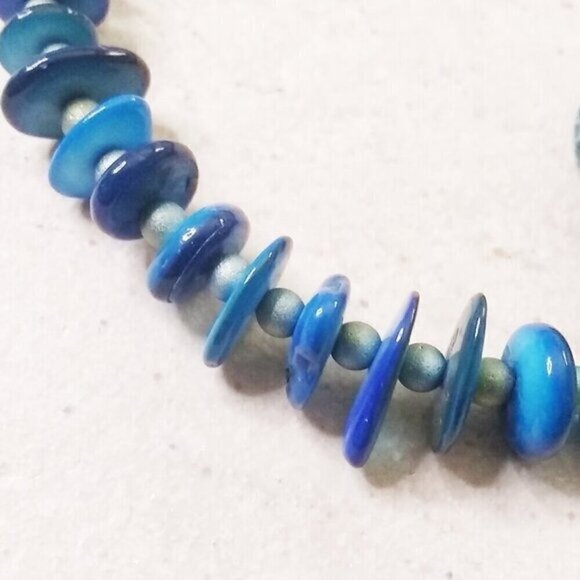 Turquoise & Blue! Sea Sediment Jasper + Genuine Shells + Sea Turtle Bracelet - Picture 4 of 8